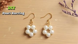 5 Minutes Pearl Earring  How To Make  Easy Pearl Earring  DIY PearlEarring DIYearring HowTo [upl. by Alaehcim659]