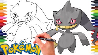 Comment Dessiner LE POKÉMON BRANETTE Banette 354  GÉNÉRATION 3 [upl. by Odette704]