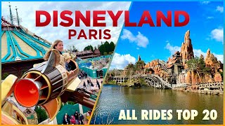 DISNEYLAND PARIS  The 1 Park Guide to ALL the RIDES Top 20 BEST Attractions [upl. by Labannah]