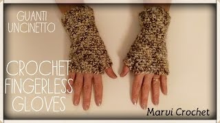 Tutorial guanti uncinetto crochet fingerless gloves [upl. by Latsirk]