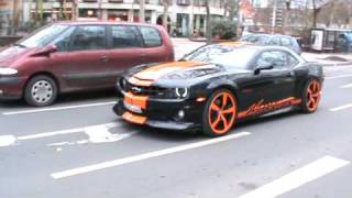 Striped Chevrolet Camaro Accelerating at Berlin Schlosstraße [upl. by Stinson]