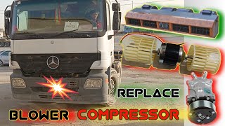 How To Install Track Air Conditioner Blower Motor  Under Dash Unit AC  Mercedes Compressor Fitting [upl. by Yrtnahc]