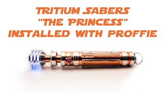 Tritium Sabers quotThe Princessquot Leia Lightsaber Installed with Proffie [upl. by Medea6]