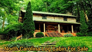 North Carolina Log Cabin For Sale  8 acres Horse Trails  Handcrafted Barn  Bunk House [upl. by Atalaya]