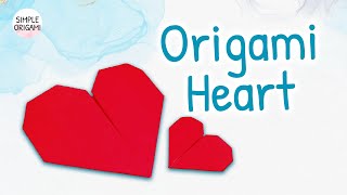 Origami Heart  Origami Heart Easy  How to make an origami heart  Simple Origami [upl. by Septima]