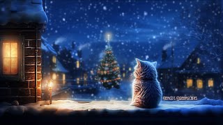 A Snowy Night in Winter Wonderland 🎄 Christmas Oldies playing in another room w crackling fire ASMR [upl. by Adnalay]