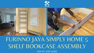 Furinno Jaya Simply Home 5 Shelf Bookcase Assembly Full StepbyStep Instruction Tutorial Guide [upl. by Airdnaid]