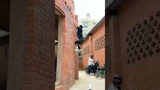 Cant You Climb Such A Low Wall funny tricking parkour extreme [upl. by Wiencke]