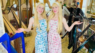 How many harps do the Harp Twins have Harp Room Tour [upl. by Yekciv61]