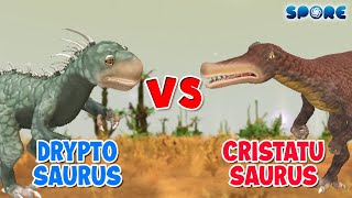 Dryptosaurus vs Cristatusaurus  Tyrannosauridae vs Spinosauridae S1E6  SPORE [upl. by Bennion314]