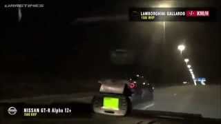 Nissan GTR vs Lamborghini 360kmh vs police [upl. by Einohpets]