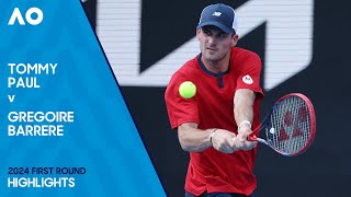 Tommy Paul v Gregoire Barrere Highlights  Australian Open 2024 First Round [upl. by Delp]