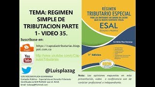 Régimen simple de tributación Parte I  Video 35 [upl. by Bremen509]