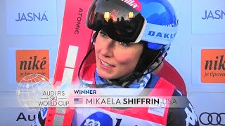 Mikaela SHIFFRIN  Interview  Womens Slalom  Jasna SVK  2024 [upl. by Lezned]