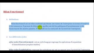 ANALYSE FINANCIÈRE  BILAN FONCTIONNEL [upl. by Macario]