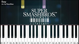 Easy Lifelight  Super Smash Bros™ Ultimate  Piano Tutorial with Finger Numbers [upl. by Namruht]