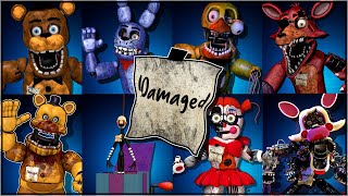 FNAF AR  Damaged Animatronics VOL 1 FULL Workshop animations [upl. by Onairelav]