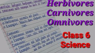 Differentiate Herbivores Carnivores amp Omnivores  6thscience  importantquestions 6thstandard [upl. by Okimuk]