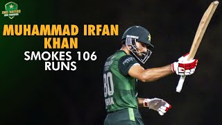 Muhammad Irfan Khan smokes 1️⃣0️⃣6️⃣  Pakistan Shaheens vs ACT Comets  Top End T20 Series Darwin [upl. by Ellohcin]