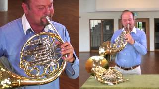 Waldhorn Nützliche Horn Modelle  Kombination mit Hoch Es HHorn  Engelbert Schmid Horns [upl. by Brigida346]