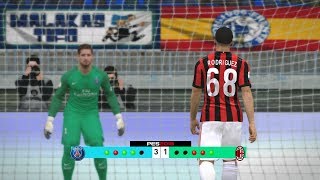 Paris Saint Germain vs Ac Milan  PES 2017 PEnalty Shootout [upl. by Carbone]