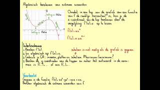 Algebraïsch berekenen van extreme waardenVWOBH61A [upl. by Pepito]