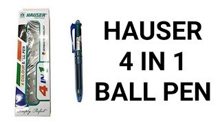 Hauser 4 in 1 ball pen review  multicolor pen  multipurpose pen  Hauser pens [upl. by Jaeger]