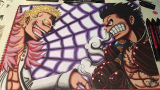 Drawing Donquixote Doflamingo VS Monkey D Luffy  One Piece [upl. by Gabrielli265]