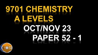 970152ON23 chemistry A levels winter paper522023 question 1 9701w23qp52 [upl. by Ogden]