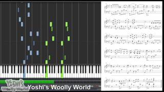 Yoshis Woolly World  Yarn Yoshi Takes Shape Synthesia Piano Tutorial [upl. by Enyamart]