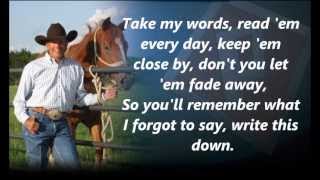 George Strait Write This Down with Lyrics [upl. by Dinesh312]