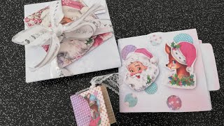 Tuto scrapbooking petite pochette cadeau avec carnet flipbook concours [upl. by Pesek]