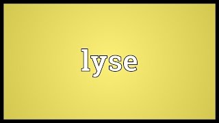 Lyse Meaning [upl. by Eduam43]