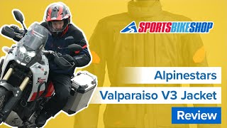 Alpinestars Valparaiso V3 Drystar motorcycle jacket review  Sportsbikeshop [upl. by Dagna445]