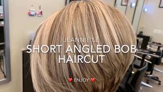 Short Angled Bob Haircut [upl. by Ainegue721]