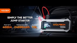 WOLFBOX 4000A Jump Starter [upl. by Eillah]