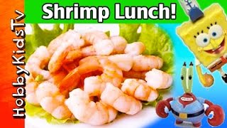 HobbyFood SpongeBob Sea Food Shrimp Lunch by HobbyKidsTV [upl. by Aihsenet]