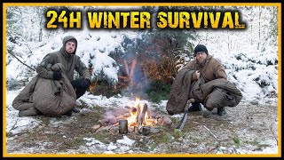 24h Winter Survival bei 5°C mit 5 Gegenständen  Bushcraft Outdoor Naturensöhne [upl. by Elcarim]