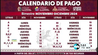 🚨💰 Pensión Bienestar Calendario OFICIAL de pago noviembrediciembre 2024 [upl. by Roach]