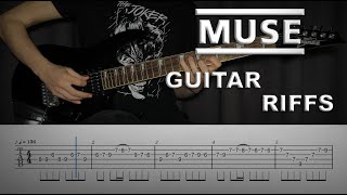 Muse  Top 10 Guitar Riffs With Tab [upl. by Einrae822]