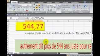 excel le nombre de cellules dans une feuille excel 2007 [upl. by Hildick]