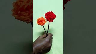 How To Make Woolen Flower At Home  Marigold Flower Making Ideas shorts woolenflower marigold [upl. by Aecila184]