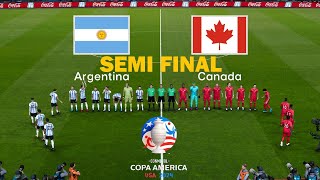 Argentina Vs Canada  Semi Final Copa America 2024  Full Match All Goals  Realistic PES Gameplay [upl. by Notselrahc215]