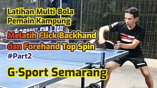 Tutorial Latihan MultiBola Flick Backhand Top Spin Forehand  Kelas Pemain Kampung  Part 2 [upl. by Niatirb]