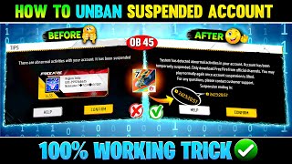 FREE FIRE ID UNBAN KAISE KARE   FREE FIRE ID SUSPENDED PROBLEM SOLUTION  RECOVER SUSPEND ACCOUNTS [upl. by Laval]