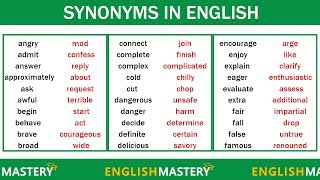 Learn 150 Common Synonyms Words in English to Improve your Vocabulary [upl. by Michele]