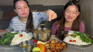 पालुंगोसोफMixसागघिउमा झानेको डोलो पहेलो दाल pork fry mukbang [upl. by Morley]