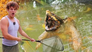 I Found SWAMP MONSTER Living In FISH FARM PIT [upl. by Darwen501]