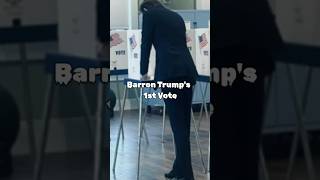 BARRON TRUMPS 1ST VOTE barrontrump donaldtrump trump maga foryou fyp shorts [upl. by Neelrad]