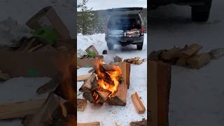 Winter Camping wintercamping camping campfire [upl. by Eelahc]